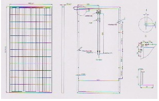 Physical diagram of PV monocrystalline module range 250 to 290W